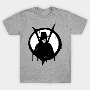 V For Vendetta Guy Fawkes Spraypaint Stencil T-Shirt